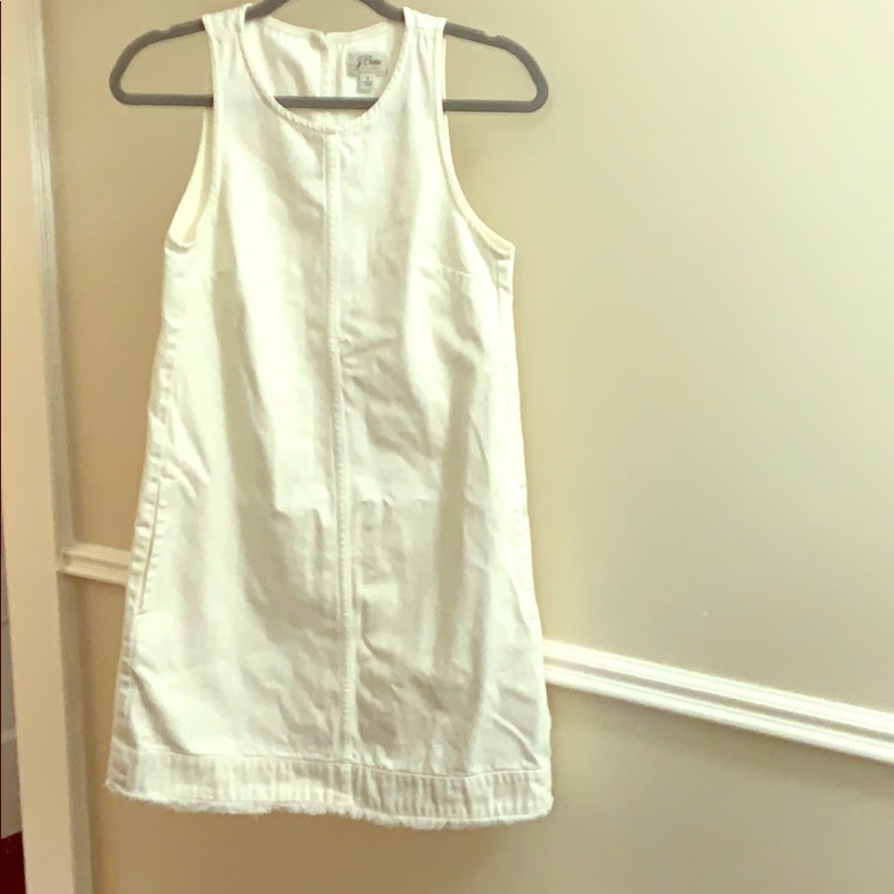 J Crew denim distressed hem dress